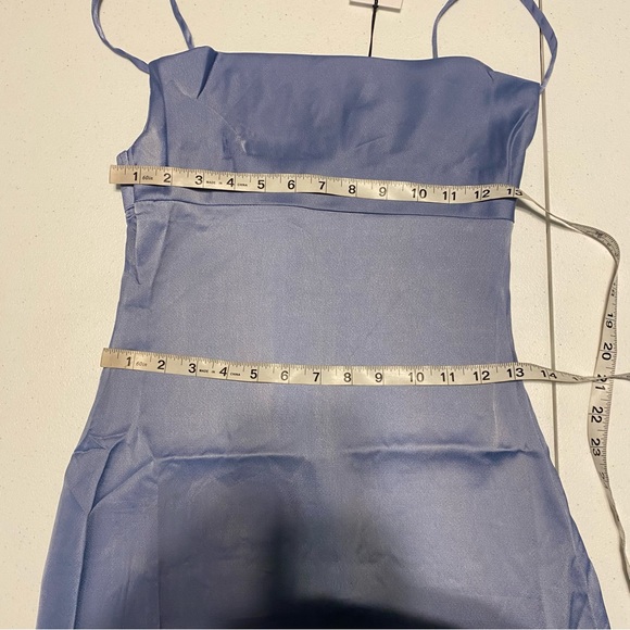 NEW WeWoreWhat Cowl Midi Dress Slate Blue Silk Size 00 XXS Who Wore What - Picture 7 of 10